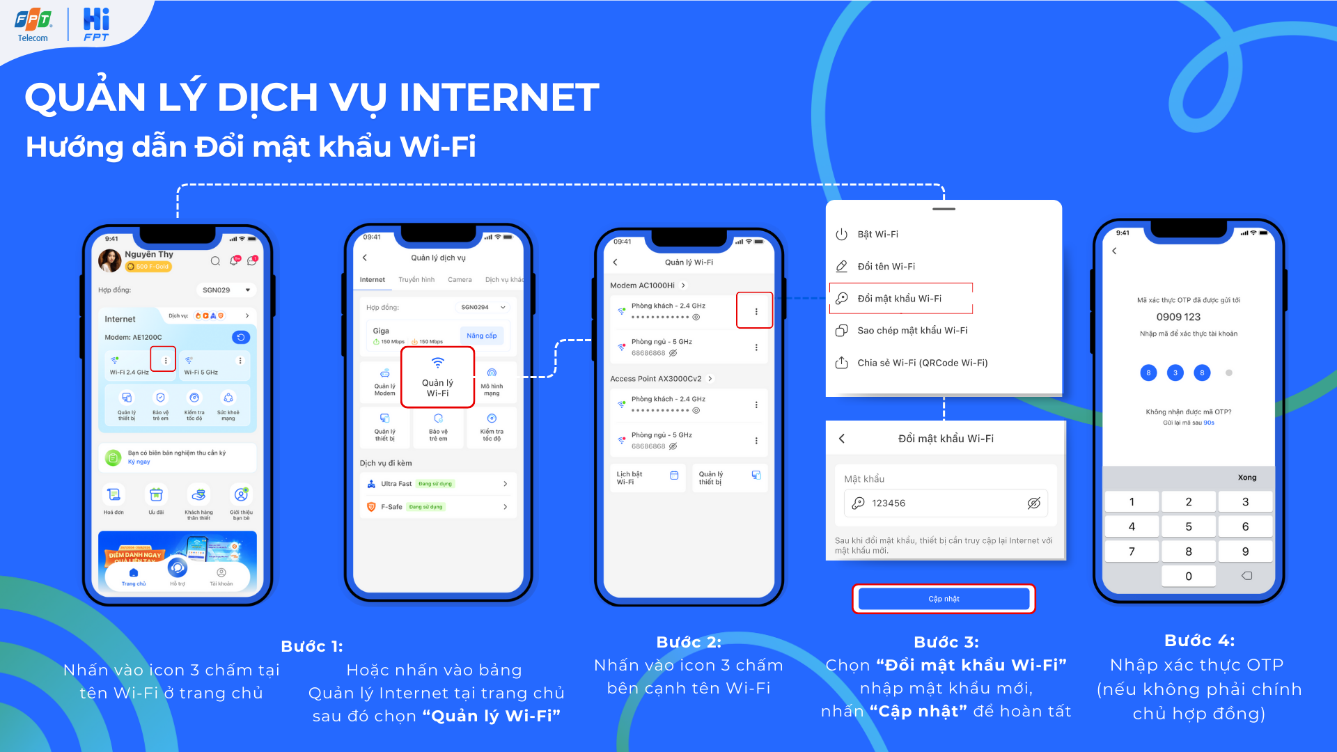 Đổi pass bằng Hi FPT