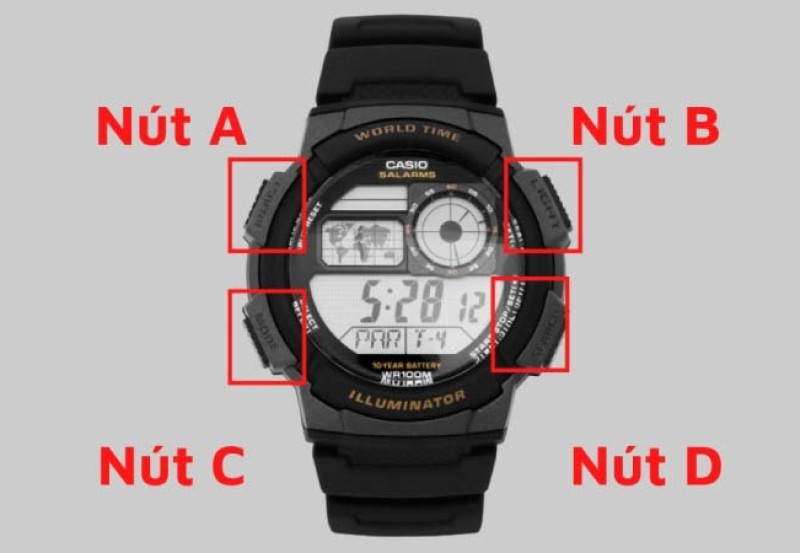 Đồng hồ điện tử 4 nút