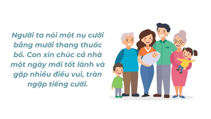 Gia đình chào ngày mới
