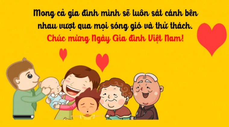 Gia đình hạnh phúc ngày mới