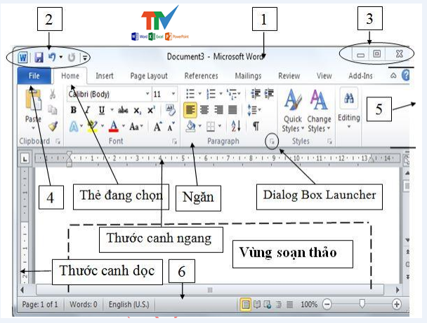 Giao diện soạn thảo văn bản Word