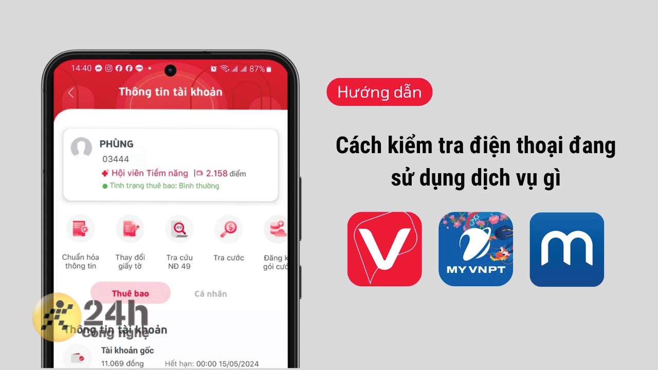 Kiểm tra app nhà mạng