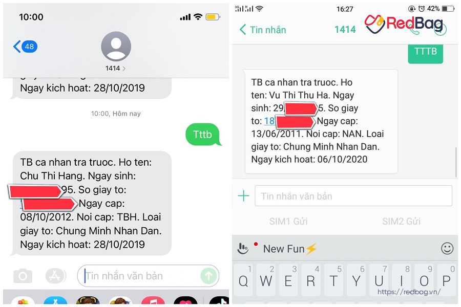 Nhắn tin TTTB đến 1414