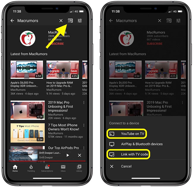 Tìm nhạc bằng giọng nói Youtube