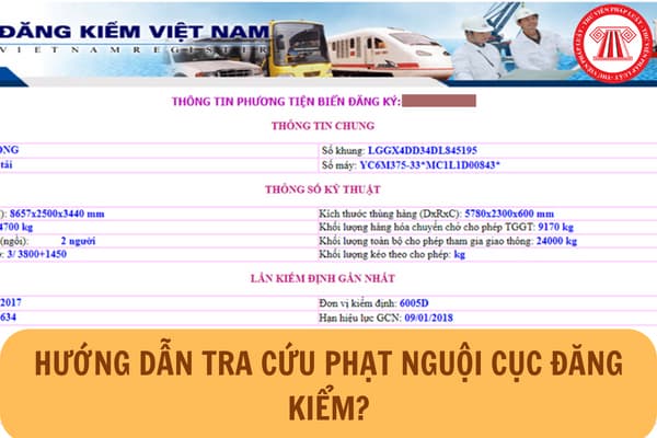 Tra cứu phạt trên đăng kiểm