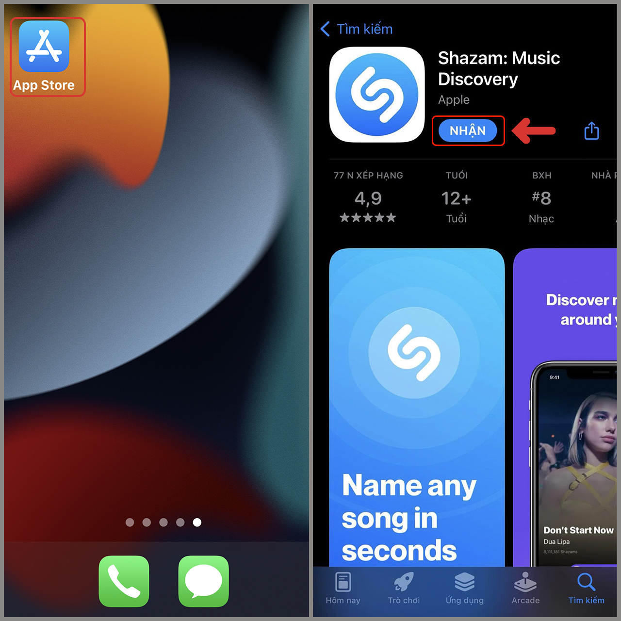 Ứng dụng Shazam nhận diện nhạc