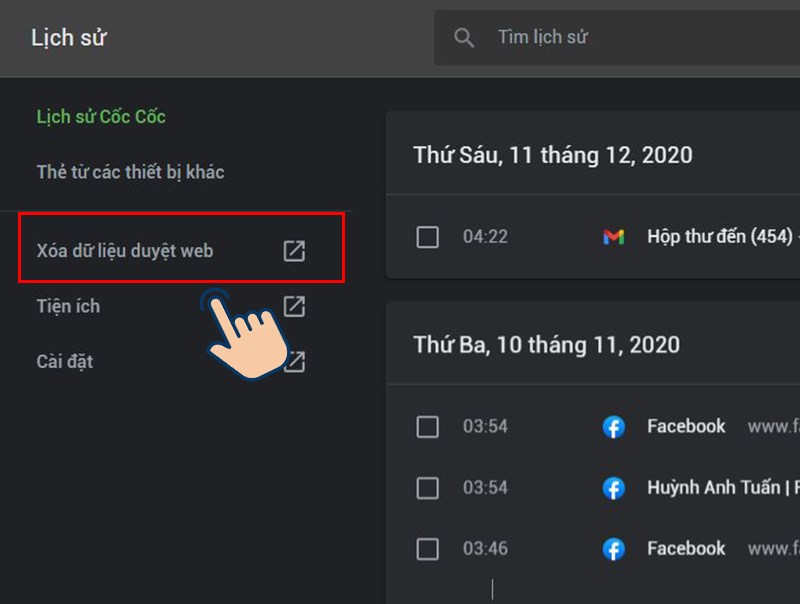 Xóa cache trình duyệt web