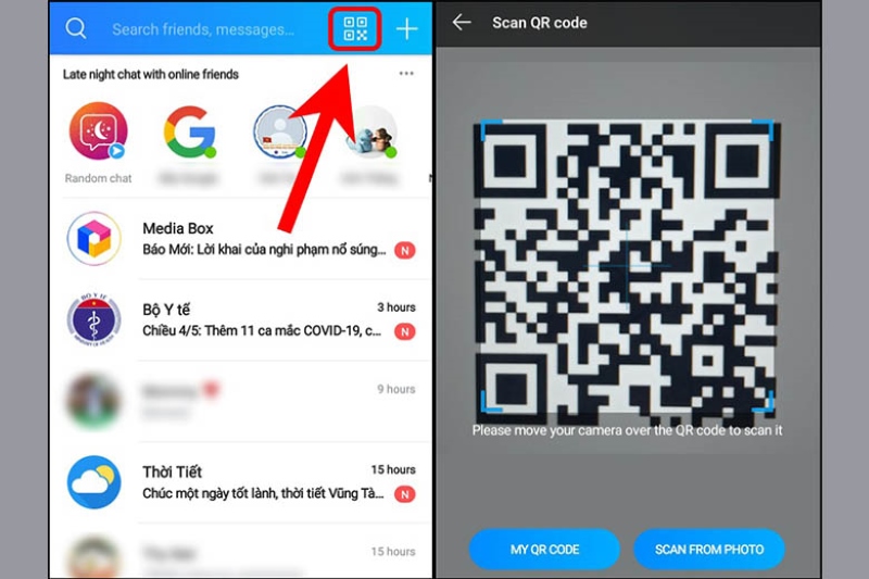Zalo quét mã QR tiện lợi