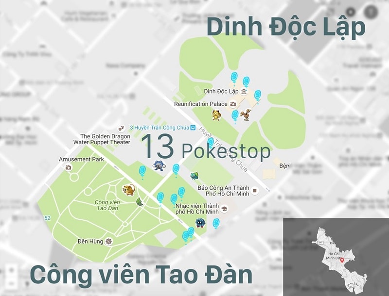 Bản đồ đường đi công viên